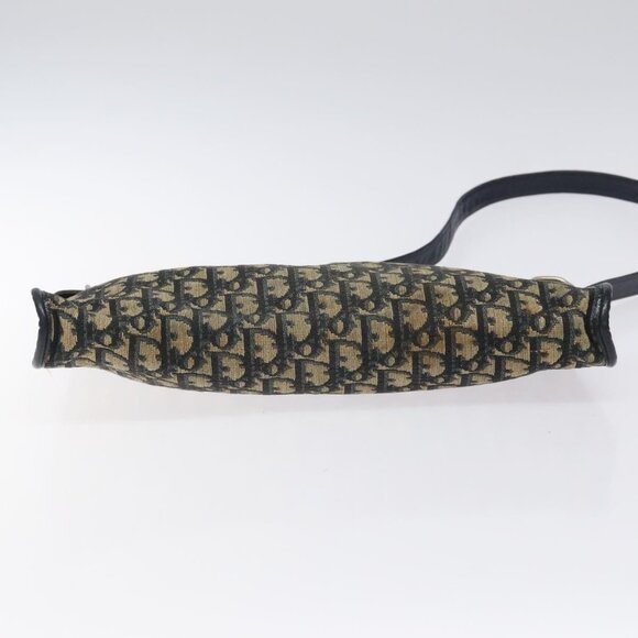 Christian Dior Trotter Canvas Shoulder Bag Navy Gold Auth 126267 - Picture 7 of 16